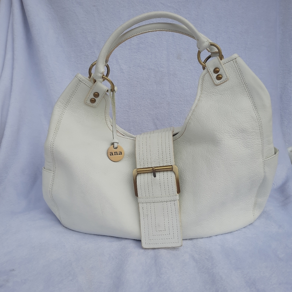 a.n.a.  Pebbled Leather Hobo Antique Brass Hardware Large  Purse Handbag